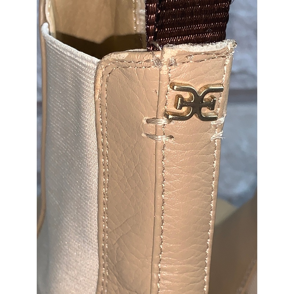 Sam Edelman Beige Leather Chelsea Lug Sole Ankle Boots - Picture 8 of 13